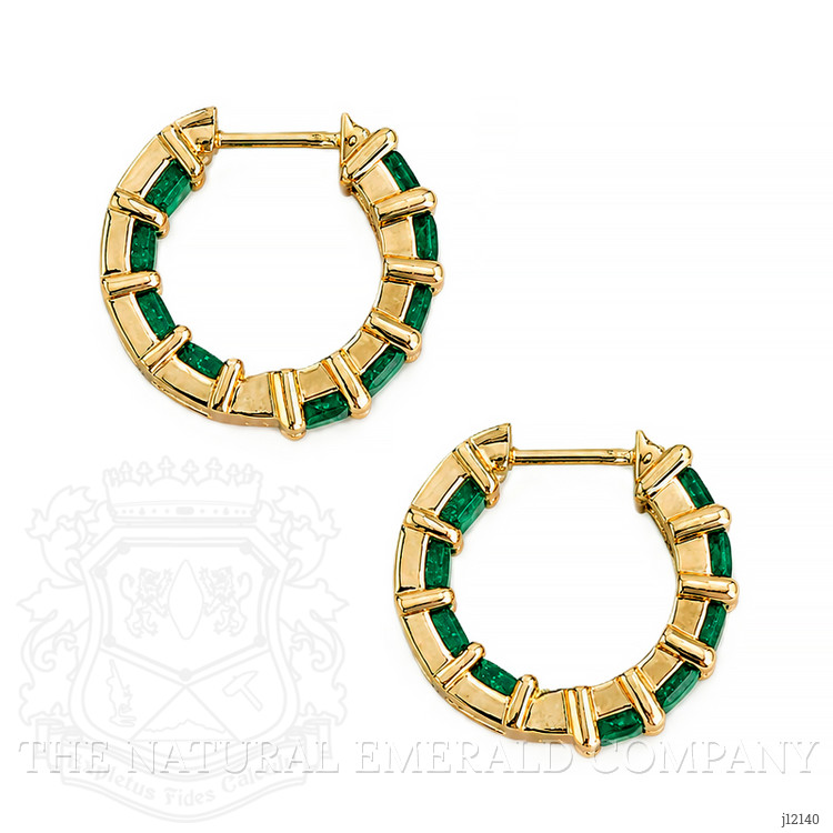 4.50 Ct.Tw. Emerald Bezel Earrings, 14K Yellow Gold