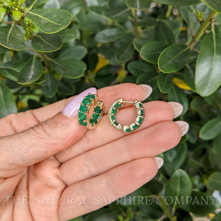 4.50 Ct.Tw. Emerald Bezel Earrings, 14K Yellow Gold