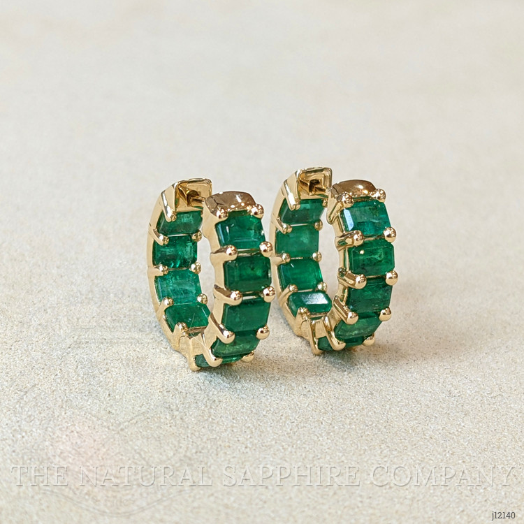 4.50 Ct.Tw. Emerald Bezel Earrings, 14K Yellow Gold