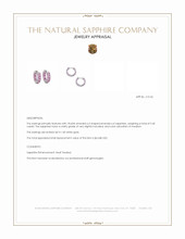 5.40 Ct.Tw.Total Carat Weight Pink Sapphire Hoops Earrings, 14K White Gold Appraisal