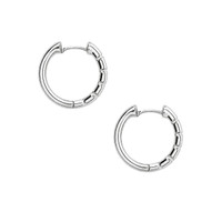 1.47 Ct.Tw.Total Carat Weight Blue Sapphire Hoops Earrings, 14K White Gold Image