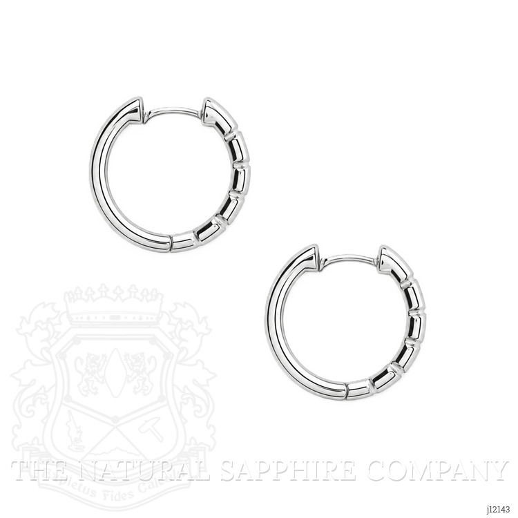 1.47 Ct.Tw. Blue Sapphire Hoops Earrings, 14K White Gold