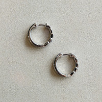 1.47&nbsp;Ct.Tw.Total Carat Weight Blue Sapphire Hoops Earrings, 14K White Gold Life Style