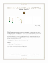 1.52 Ct.Tw.Total Carat Weight Emerald and Natural Diamond Pave Earrings, 14K Yellow Gold Appraisal