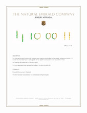 1.17 Ct.Tw.Total Carat Weight Emerald Hoops Earrings, 14K Yellow Gold Appraisal