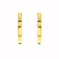 1.17 Ct.Tw.Total Carat Weight Emerald Hoops Earrings, 14K Yellow Gold Image