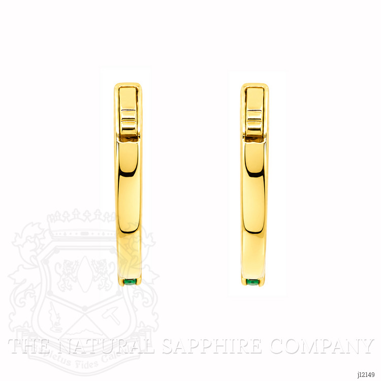 1.17 Ct.Tw. Emerald Hoops Earrings, 14K Yellow Gold