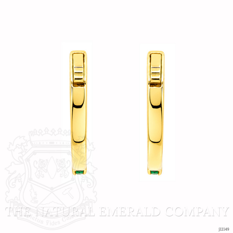 1.17 Ct.Tw. Emerald Hoops Earrings, 14K Yellow Gold