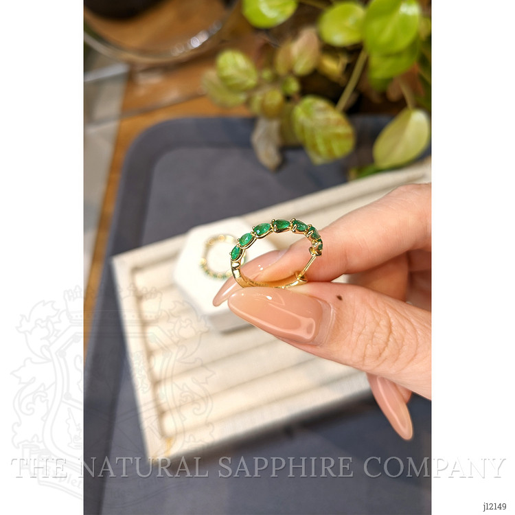 1.17 Ct.Tw. Emerald Hoops Earrings, 14K Yellow Gold