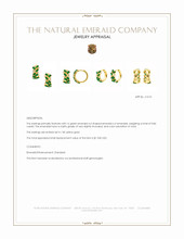 1.08 Ct.Tw.Total Carat Weight Emerald and Natural Diamond Hoops Earrings, 14K Yellow Gold Appraisal