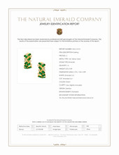 1.08 Ct.Tw.Total Carat Weight Emerald and Natural Diamond Hoops Earrings, 14K Yellow Gold Scan Report