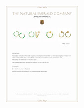 1.06 Ct.Tw.Total Carat Weight Emerald and Natural Diamond Pave Earrings, 14K Yellow Gold Appraisal
