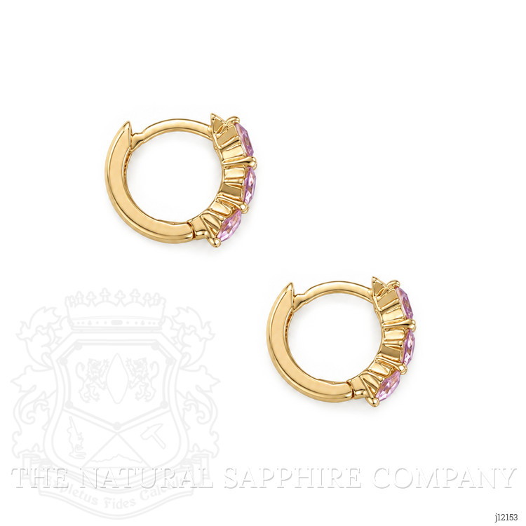 0.59 Ct.Tw. Pink Sapphire Pave Earrings, 14K Yellow Gold