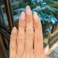 0.59&nbsp;Ct.Tw.Total Carat Weight Pink Sapphire Pave Earrings, 14K Yellow Gold Life Style