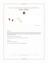 0.85 Ct.Tw.Total Carat Weight Ruby Hoops Earrings, 14K Yellow Gold Appraisal