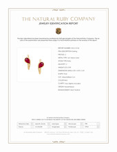 0.85 Ct.Tw.Total Carat Weight Ruby Hoops Earrings, 14K Yellow Gold Scan Report