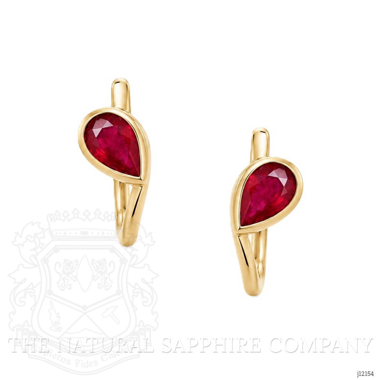 0.85 Ct.Tw. Ruby Hoops Earrings, 14K Yellow Gold
