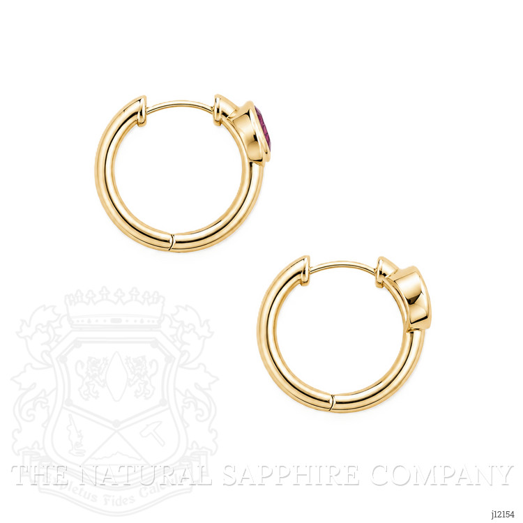 0.85 Ct.Tw. Ruby Hoops Earrings, 14K Yellow Gold