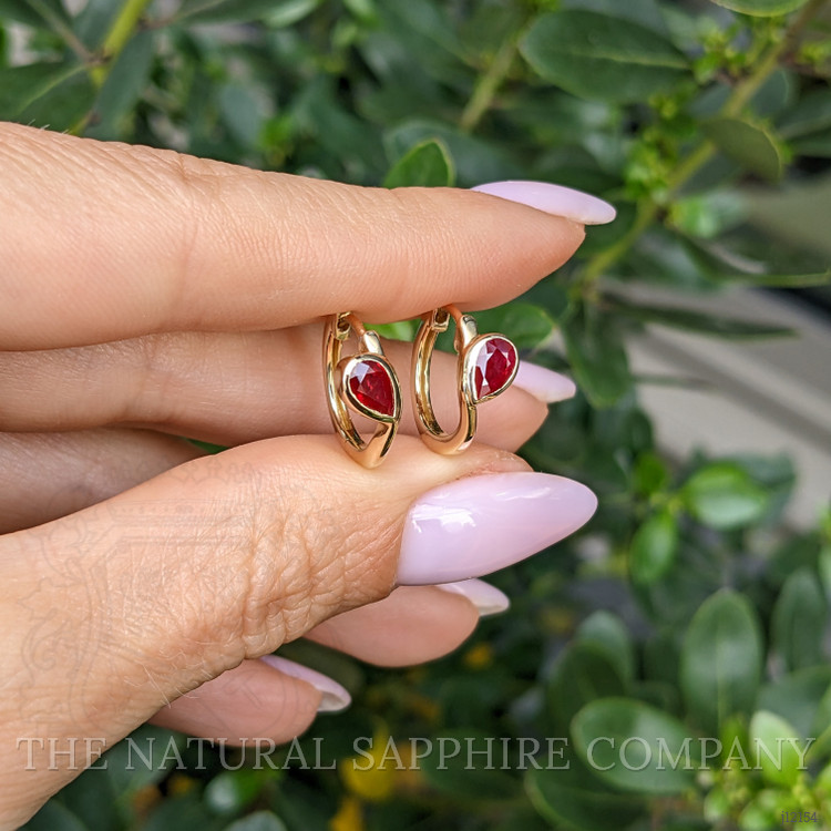 0.85 Ct.Tw. Ruby Hoops Earrings, 14K Yellow Gold