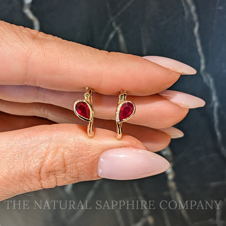 0.85 Ct.Tw. Ruby Hoops Earrings, 14K Yellow Gold