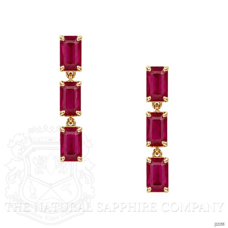 2.13 Ct.Tw. Ruby Drops Earrings, 14K Yellow Gold
