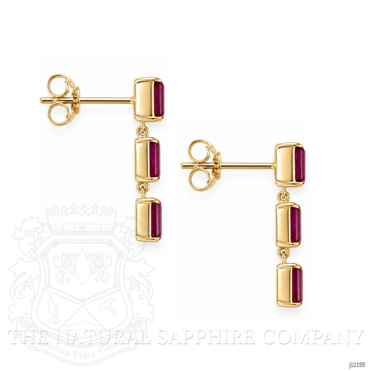 2.13 Ct.Tw. Ruby Drops Earrings, 14K Yellow Gold