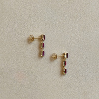 2.13 Ct.Tw.Total Carat Weight Ruby Drops Earrings, 14K Yellow Gold Life Style