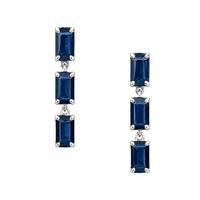 1.85 Ct.Tw. Sapphire 14K White Gold earring