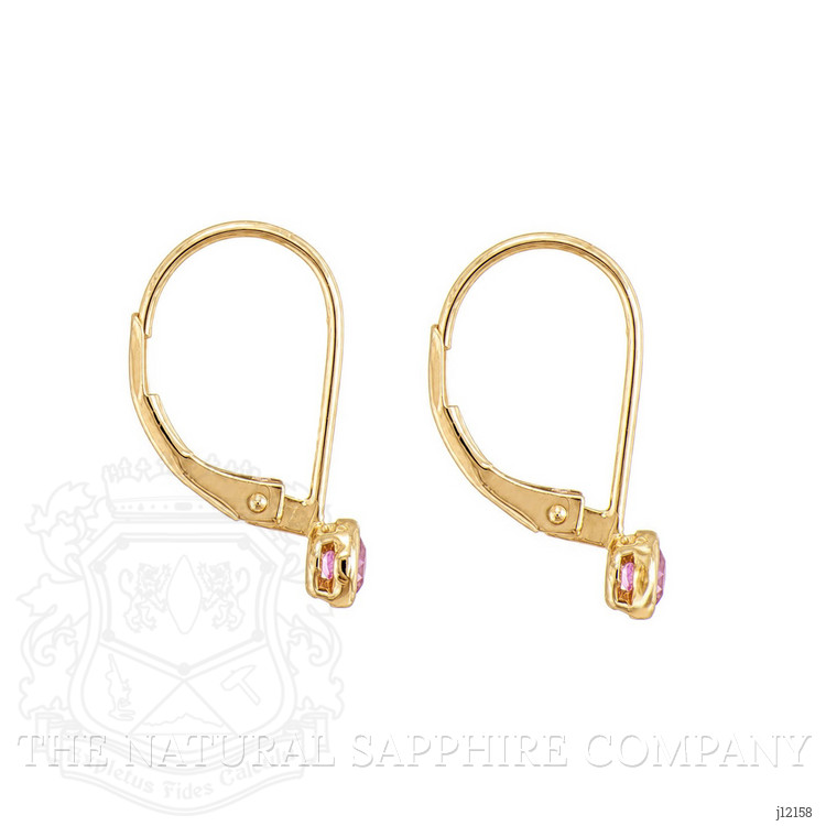 0.34 Ct.Tw. Pink Sapphire Bezel Earrings, 14K Yellow Gold