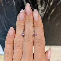 0.32&nbsp;Ct.Tw.Total Carat Weight Pink Sapphire Bezel Earrings, 14K White Gold Life Style