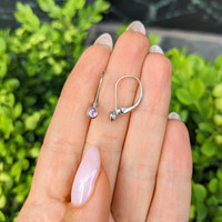 0.32&nbsp;Ct.Tw.Total Carat Weight Pink Sapphire Bezel Earrings, 14K White Gold Life Style