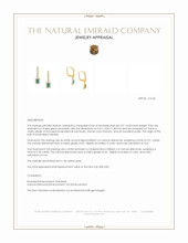 0.51 Ct.Tw.Total Carat Weight Emerald and Natural Diamond Halo Earrings, 14K Yellow Gold Appraisal