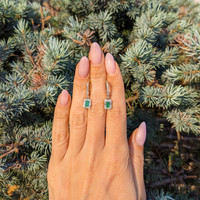0.51&nbsp;Ct.Tw.Total Carat Weight Emerald and Natural Diamond Halo Earrings, 14K Yellow Gold Life Style