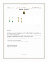 2.21 Ct.Tw.Total Carat Weight Emerald and Natural Diamond Pave Earrings, 14K Yellow Gold Appraisal