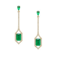 2.21 Ct.Tw. Emerald 14K Yellow Gold earring