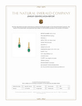 0.48 Ct.Tw.Total Carat Weight Emerald and Natural Diamond Halo Earrings, 14K Yellow Gold Scan Report