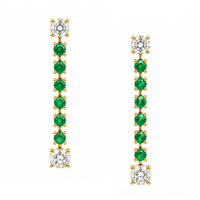 0.92 Ct.Tw. Emerald and Diamond 14K Yellow Gold earring
