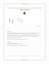 0.71 Ct.Tw.Total Carat Weight Emerald and Natural Diamond Drops Earrings, 14K Yellow Gold Appraisal