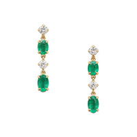 0.71 Ct.Tw. Emerald 14K Yellow Gold earring