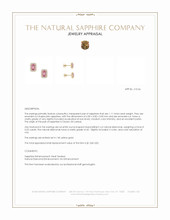 1.11&nbsp;Ct.Tw.Total Carat Weight Pink Sapphire and Natural Diamond Studs Earrings, 14K Yellow Gold Appraisal