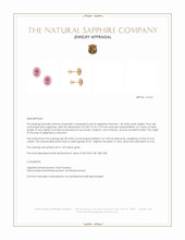 1.06 Ct.Tw.Total Carat Weight Pink Sapphire and Natural Diamond Studs Earrings, 14K Yellow Gold Appraisal