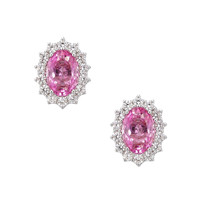 0.90 Ct.Tw. Sapphire 14K White Gold earring