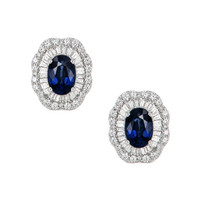 1.53 Ct.Tw. Sapphire 14K White Gold earring