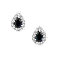 0.46 Ct.Tw. Sapphire 14K White Gold earring