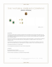 0.95 Ct.Tw.Total Carat Weight Emerald and Natural Diamond Studs Earrings, 14K Yellow Gold Appraisal