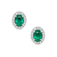0.33 Ct.Tw. Emerald 14K White Gold earring