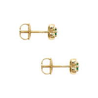 0.22 Ct.Tw.Total Carat Weight Emerald Studs Earrings, 14K Yellow Gold Image