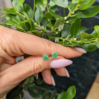 0.22 Ct.Tw.Total Carat Weight Emerald Studs Earrings, 14K Yellow Gold Life Style