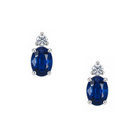 1.09 Ct.Tw. Sapphire 14K White Gold earring