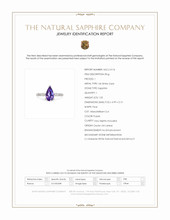 1.05 Ct. Purple Sapphire and Natural Diamond Three Stone Ring, 14K White Gold Scan Report